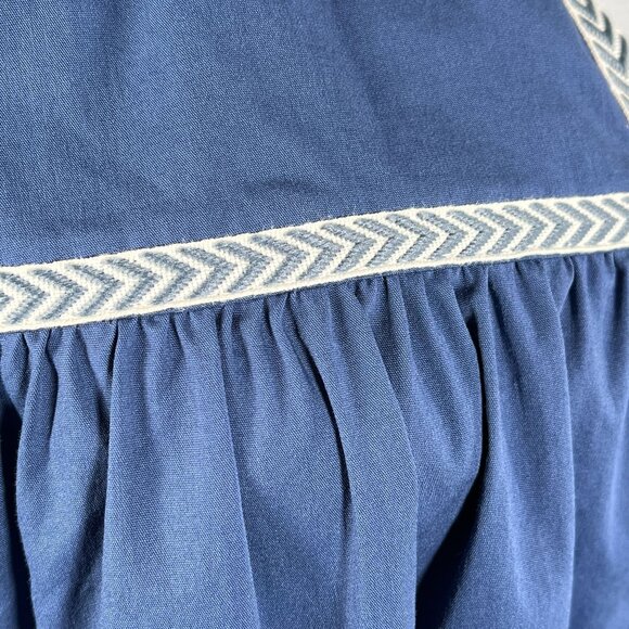 Bobeau Womens Plus 1X Blue White Sleeveless Peasant Tank Blouse Boho Summer - Picture 4 of 11